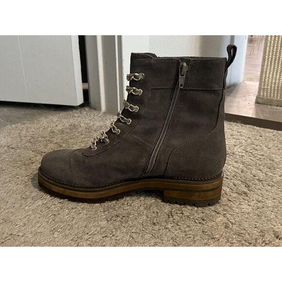 Cecilia New York Chance Hiker Boots Gray Suede Leather 8M - Picture 6 of 11